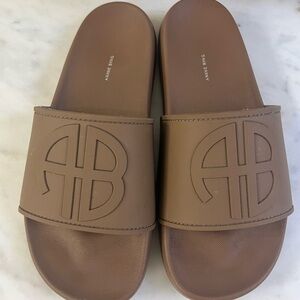 Like New Anine Bing Brown Slide Sandals